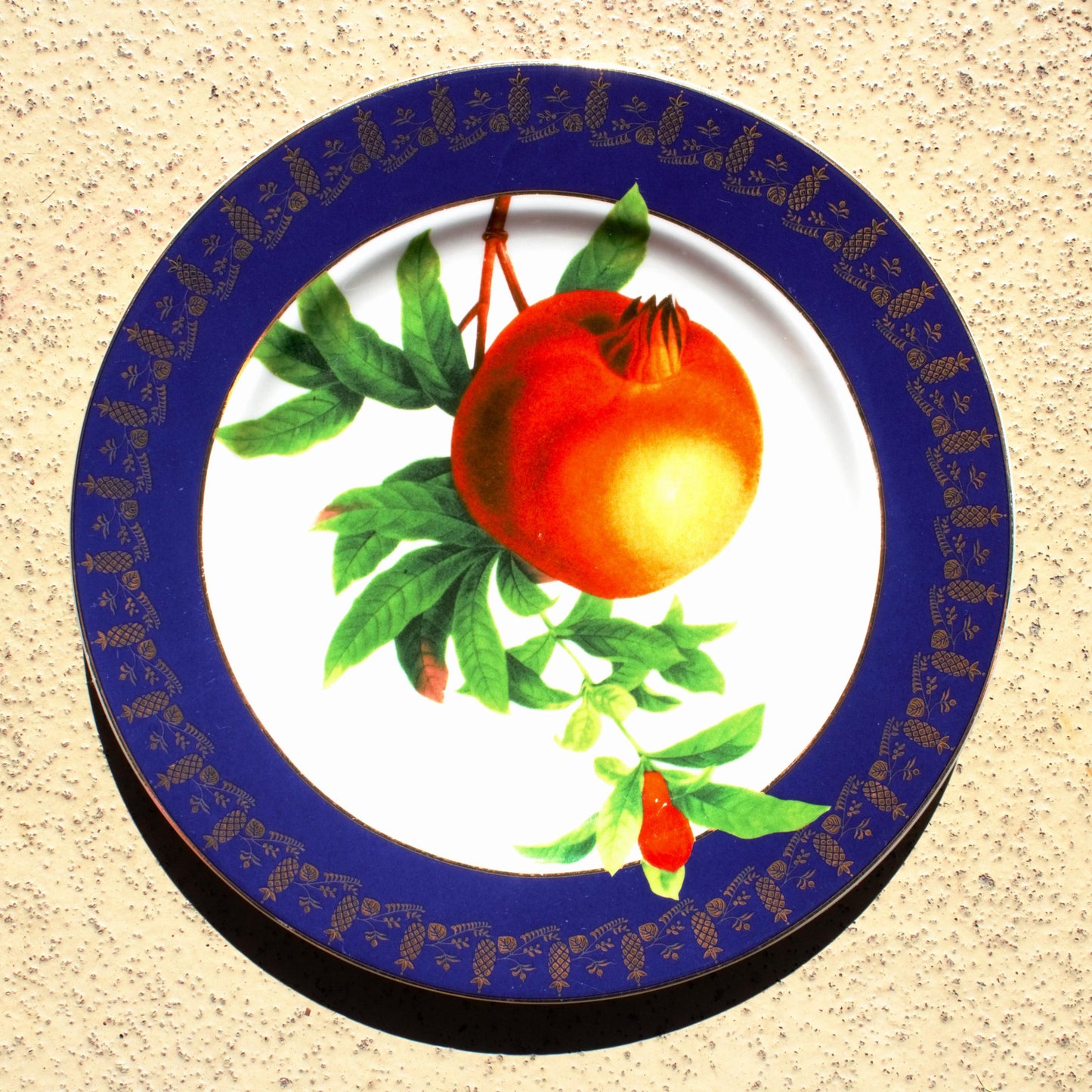 American Atelier Porcelain Dessert Plates (Set of 4) - Gold Fruit Pattern