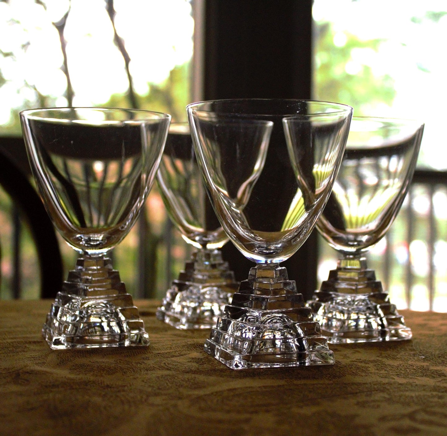 JG Durand Crystal Cocktail Glasses: Stacked Stem Tumblers, Set of 4