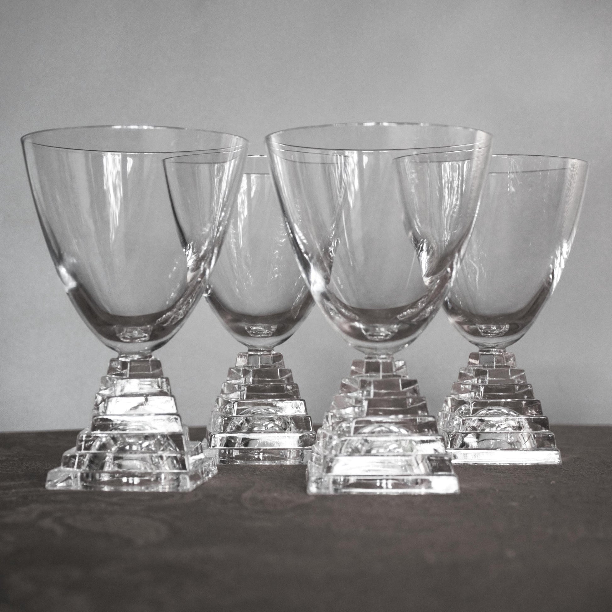 JG Durand Crystal Cocktail Glasses: Stacked Stem Tumblers, Set of 4