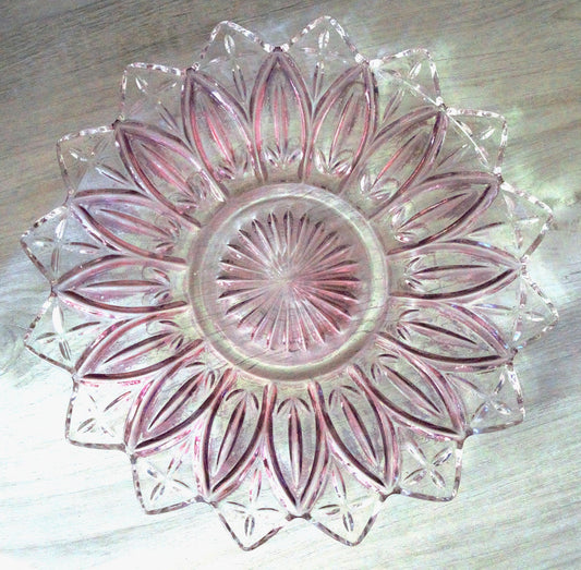 Vintage Federal Glass Plate: Iridescent Purple Dinnerware, 9.5" Display Plate