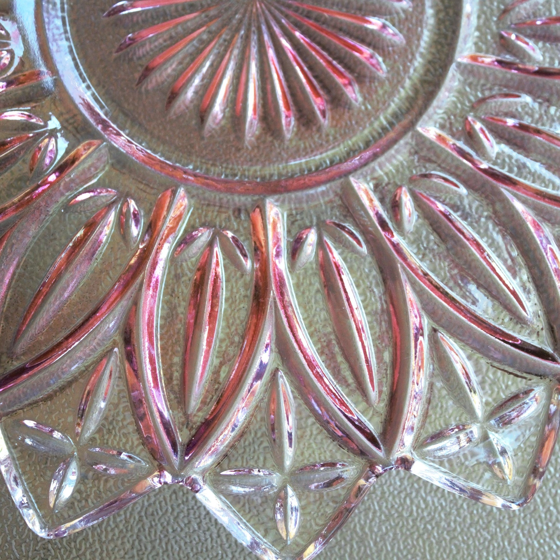 Vintage Federal Glass Plate: Iridescent Purple Dinnerware, 9.5" Display Plate