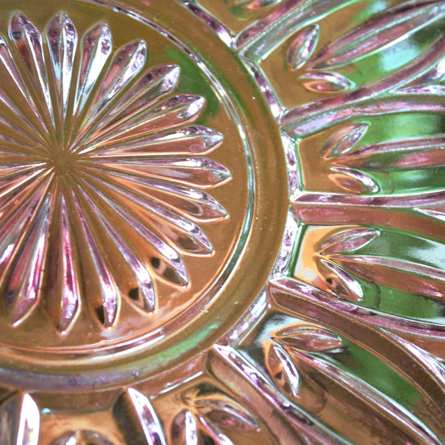 Vintage Federal Glass Plate: Iridescent Purple Dinnerware, 9.5" Display Plate