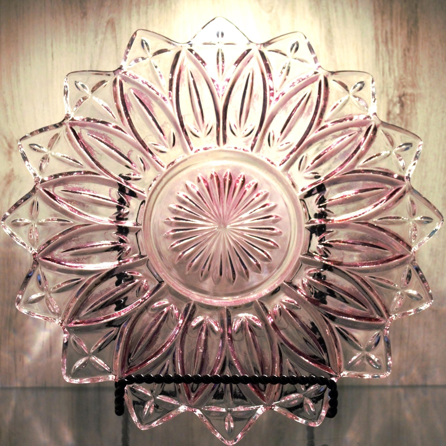 Vintage Federal Glass Plate: Iridescent Purple Dinnerware, 9.5" Display Plate