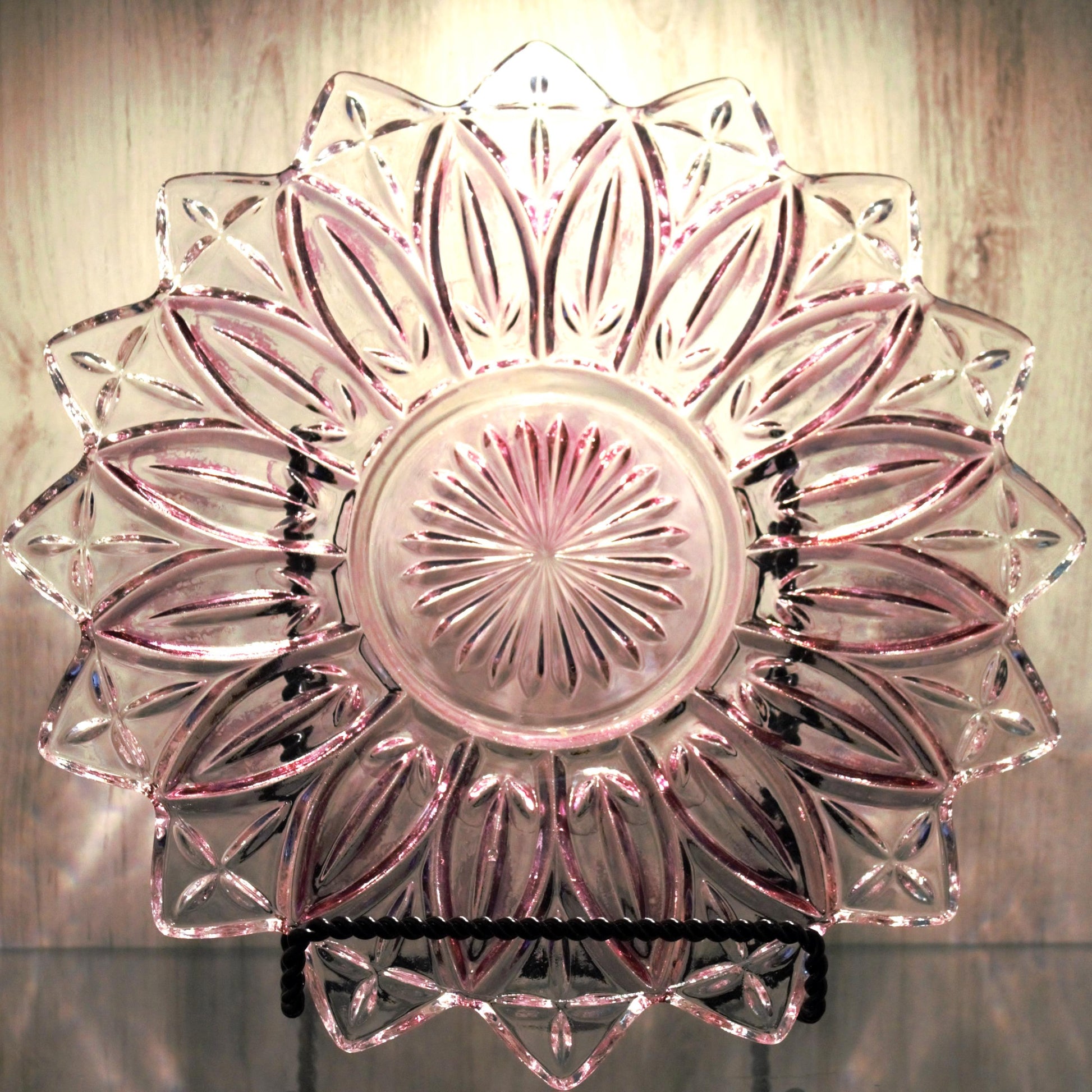 Vintage Federal Glass Plate: Iridescent Purple Dinnerware, 9.5" Display Plate