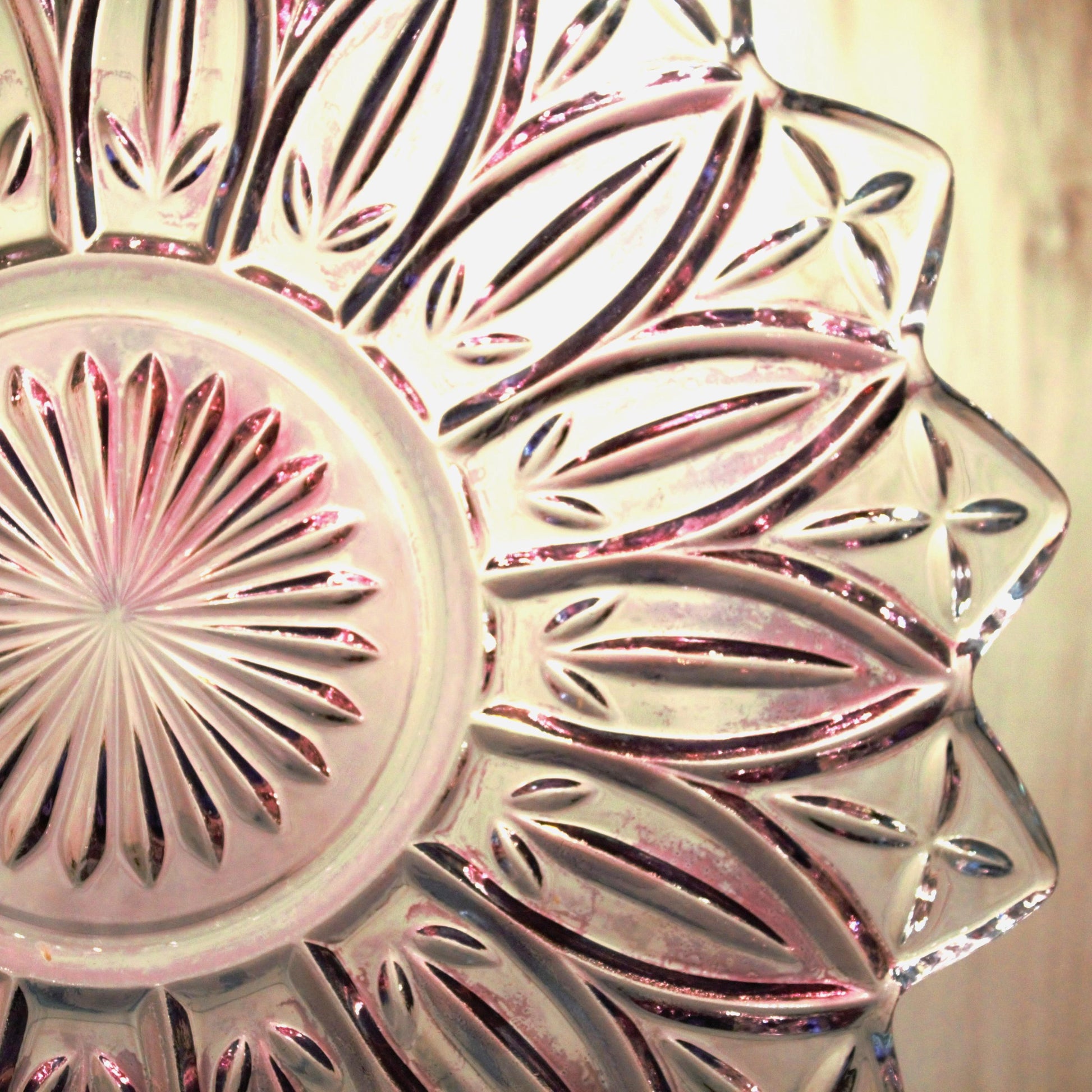 Vintage Federal Glass Plate: Iridescent Purple Dinnerware, 9.5" Display Plate