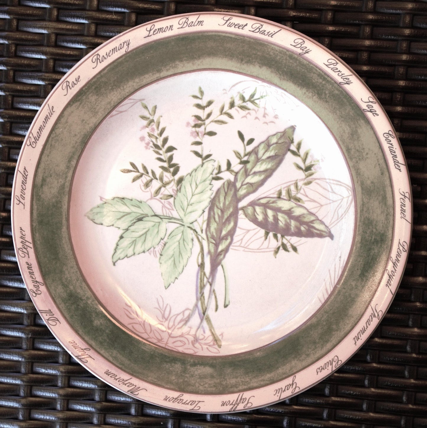 Herb Salad Plates - Set of 4 American Atelier Botanical Plates