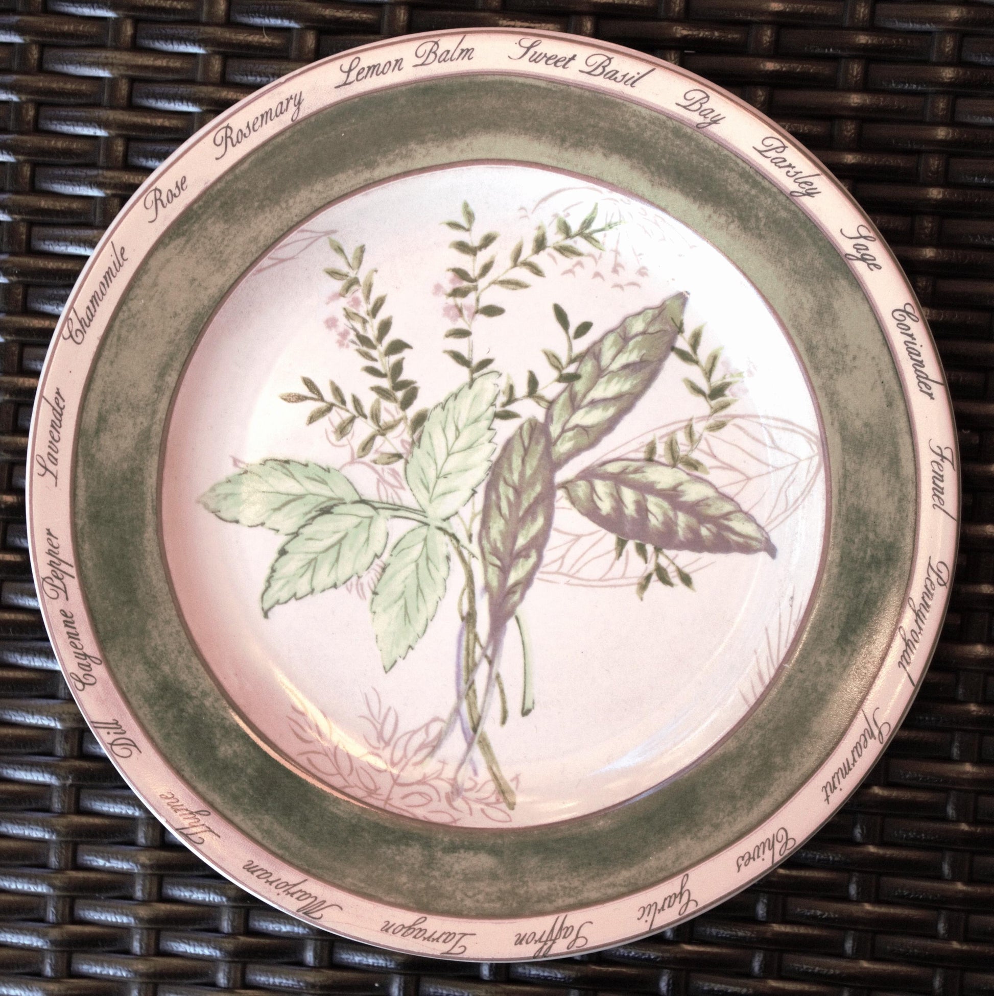 Herb Salad Plates - Set of 4 American Atelier Botanical Plates