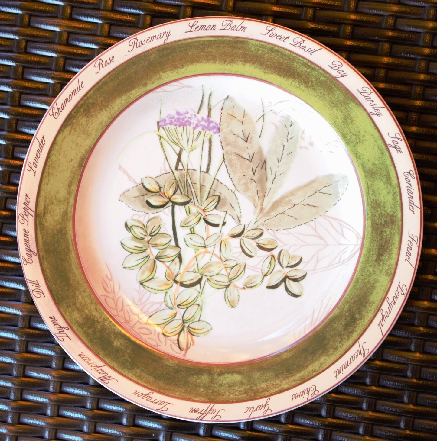 Herb Salad Plates - Set of 4 American Atelier Botanical Plates