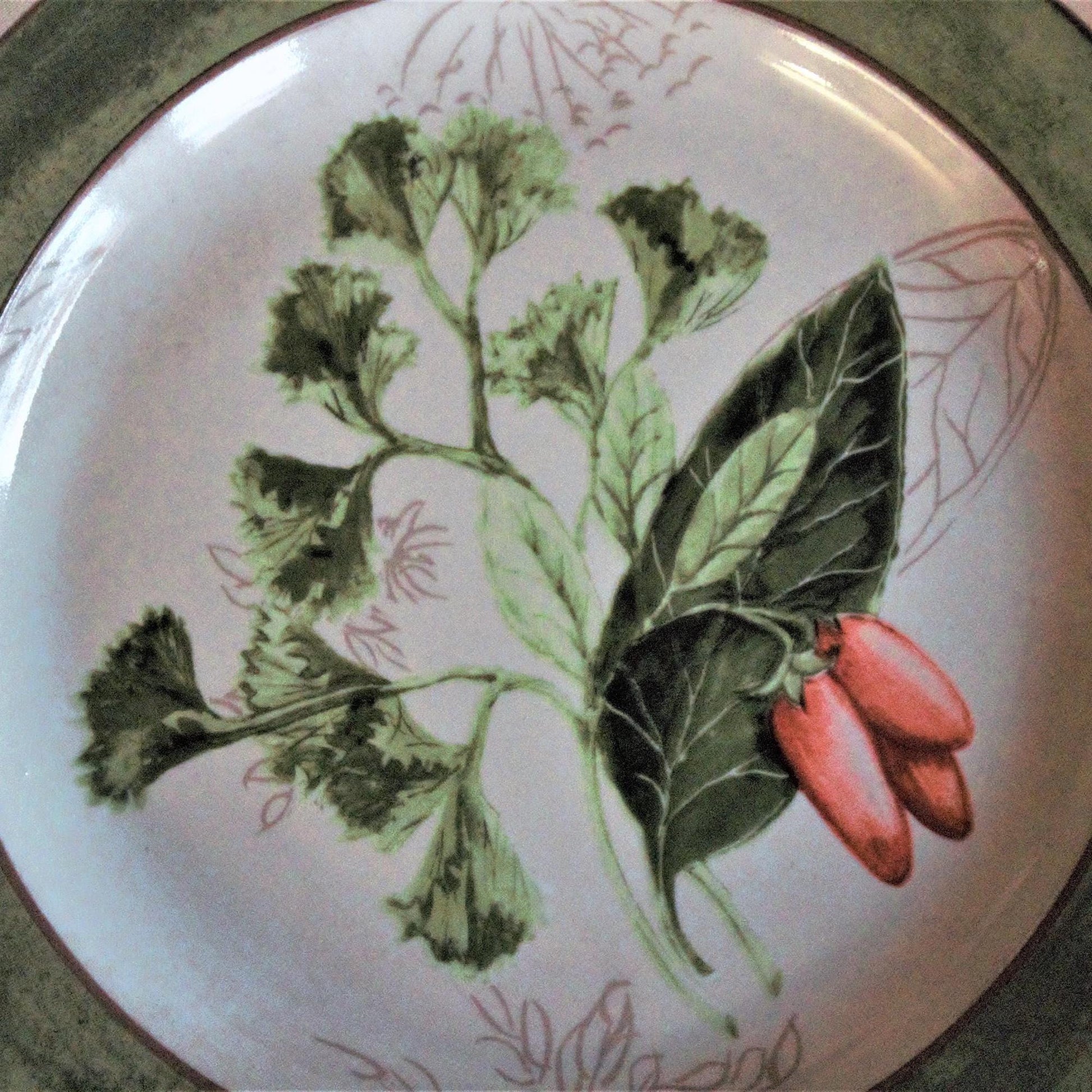 Herb Salad Plates - Set of 4 American Atelier Botanical Plates