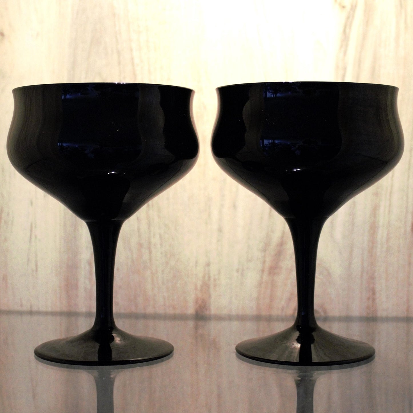 Matte Black Cocktail Glasses - Modern Margarita & Sangria Stemware Set