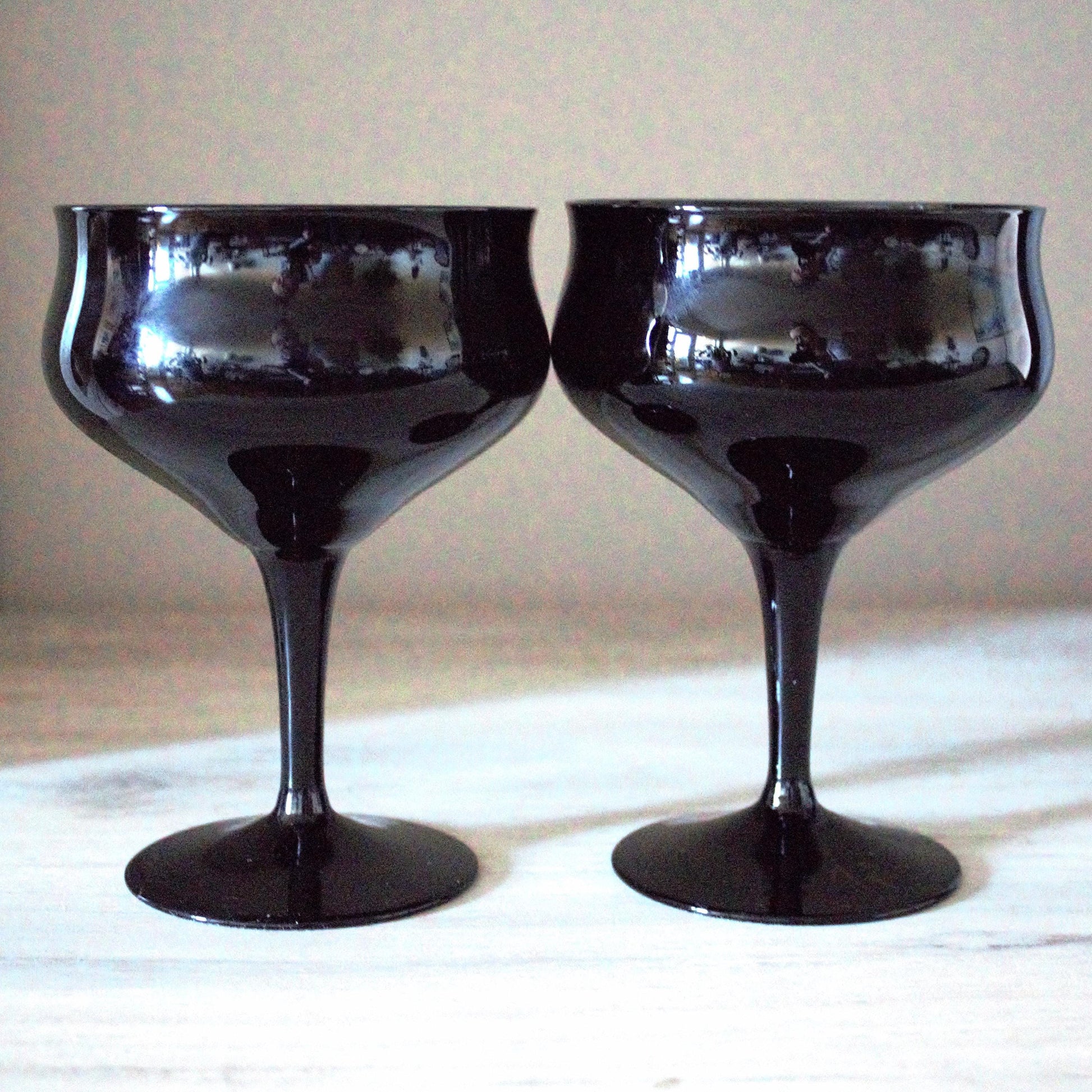 Matte Black Cocktail Glasses - Modern Margarita & Sangria Stemware Set