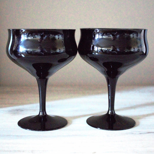 Matte Black Cocktail Glasses - Modern Margarita & Sangria Stemware Set