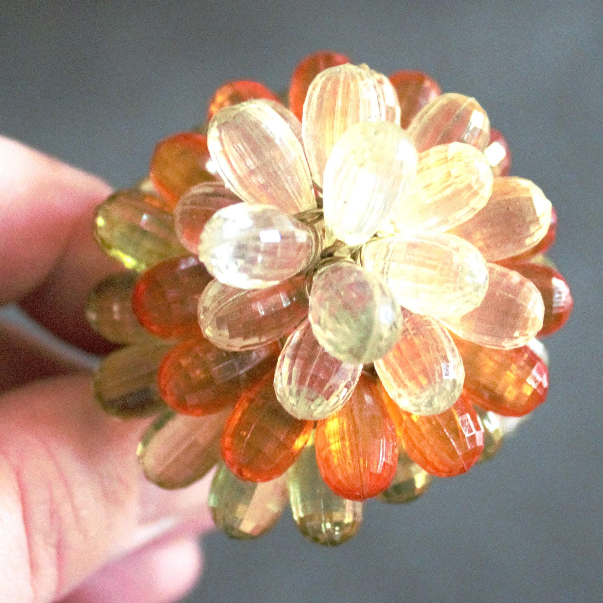 Vintage Beaded Napkin Rings, Set of 4, Wired Flower Table Decor