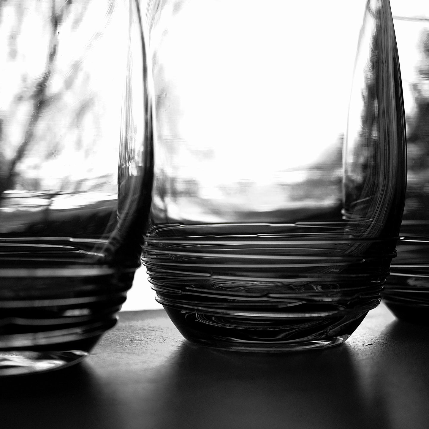 Mikasa Smokey Grey Tumblers: Hand Blown Glass Set of 4, unique glassware