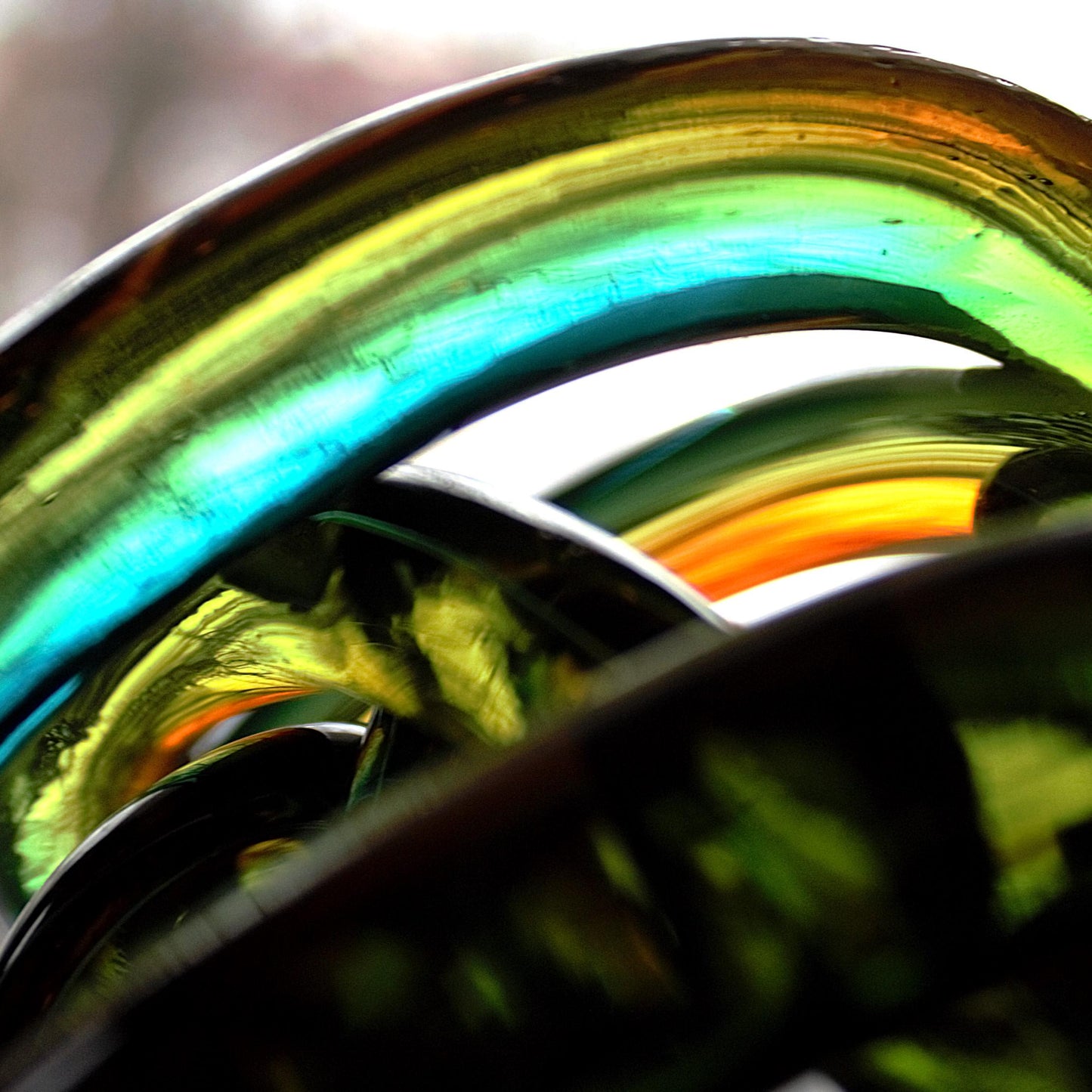 Multicolor Twisted Glass Knot: Intertwining Art Glass Sculpture