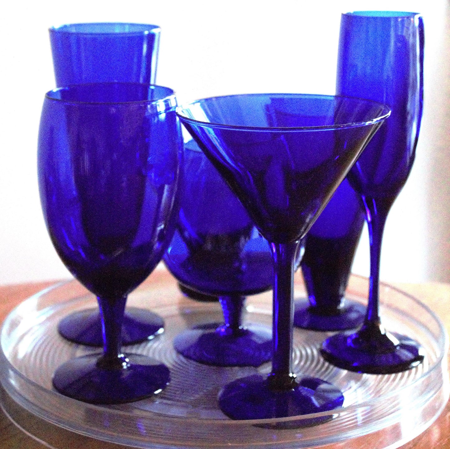 Cobalt Blue Cocktail Glass Set (7 Piece): Vintage Home Barware