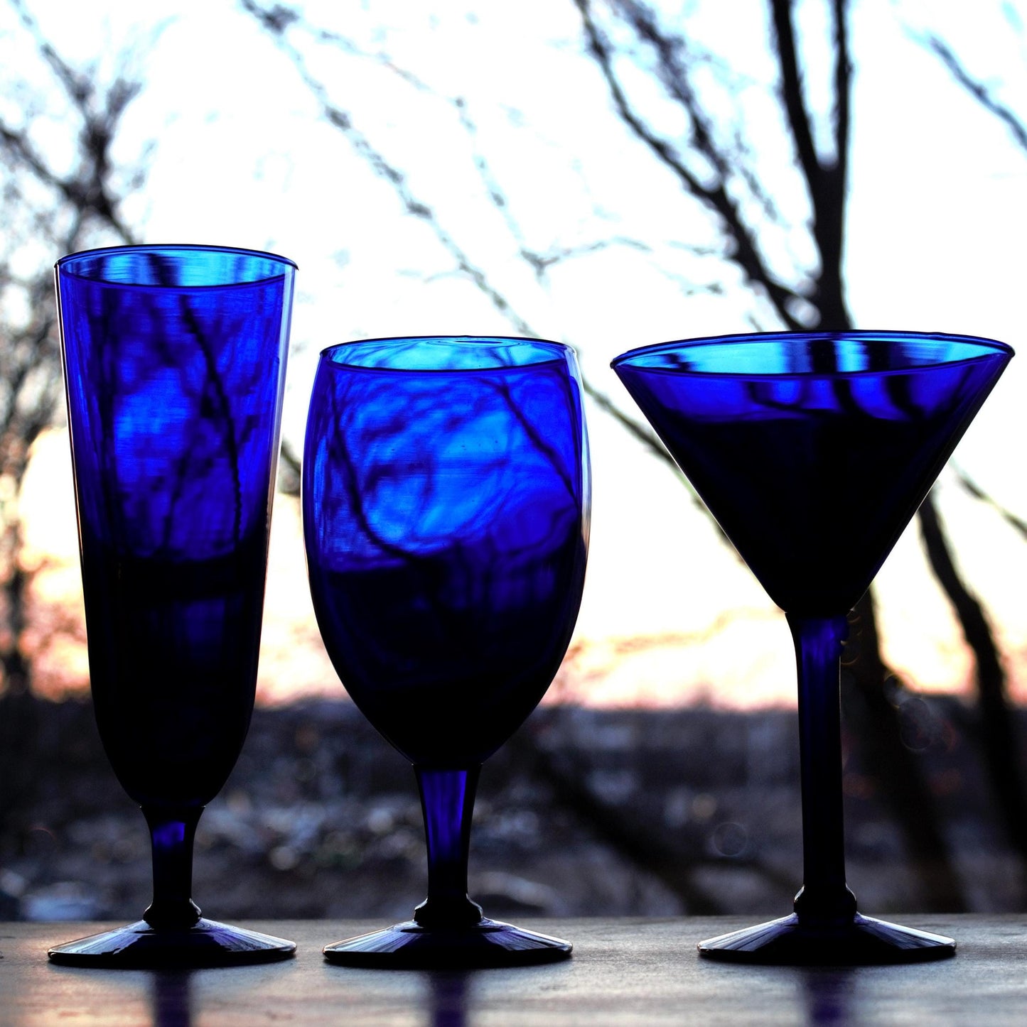 Cobalt Blue Cocktail Glass Set (7 Piece): Vintage Home Barware