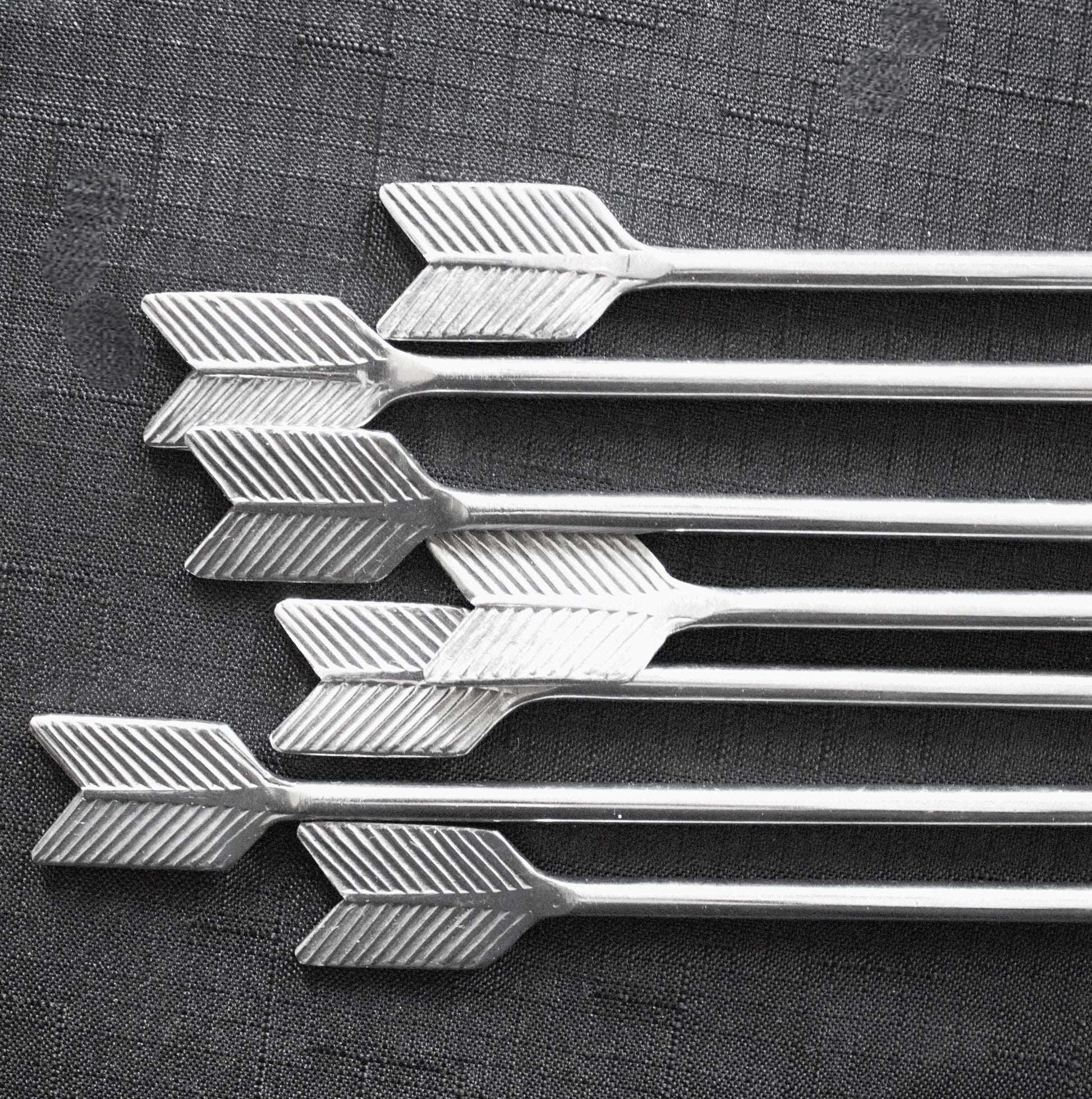 Metal Arrow Set: 7 Silver Archery Props, Western Decor (10")