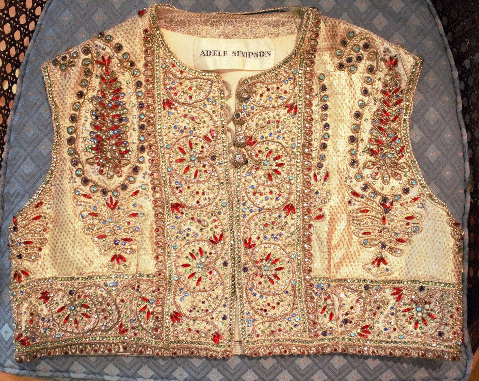 Rare Vintage Adele Simpson Beaded Couture Vest: 1960s Embellished Fashion