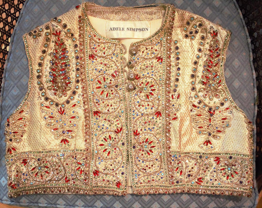 Rare Vintage Adele Simpson Beaded Couture Vest: 1960s Embellished Fashion