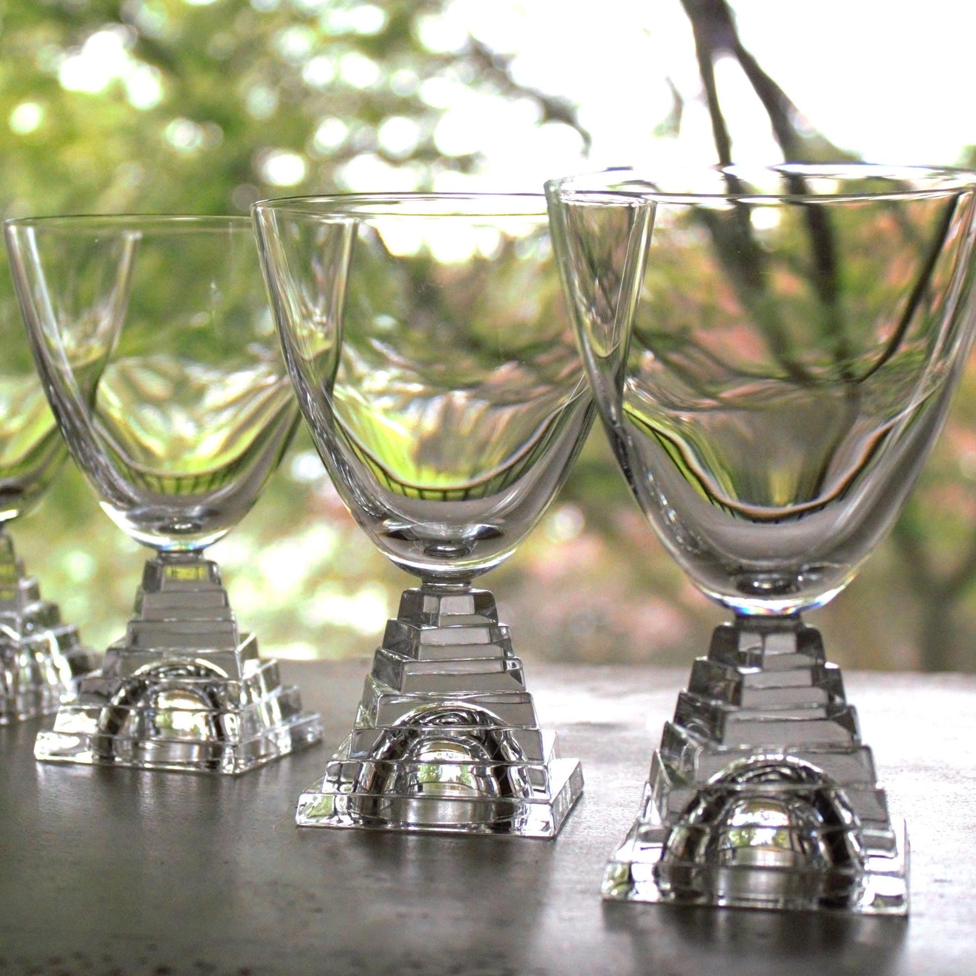 JG Durand Crystal Cocktail Glasses: Stacked Stem Tumblers, Set of 4