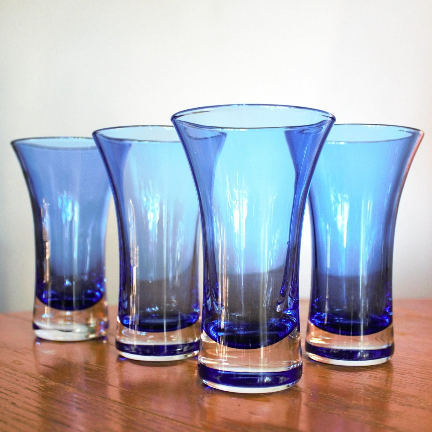 Cobalt Blue Cocktail Glasses, Set of 4: Elegant Blown Glassware