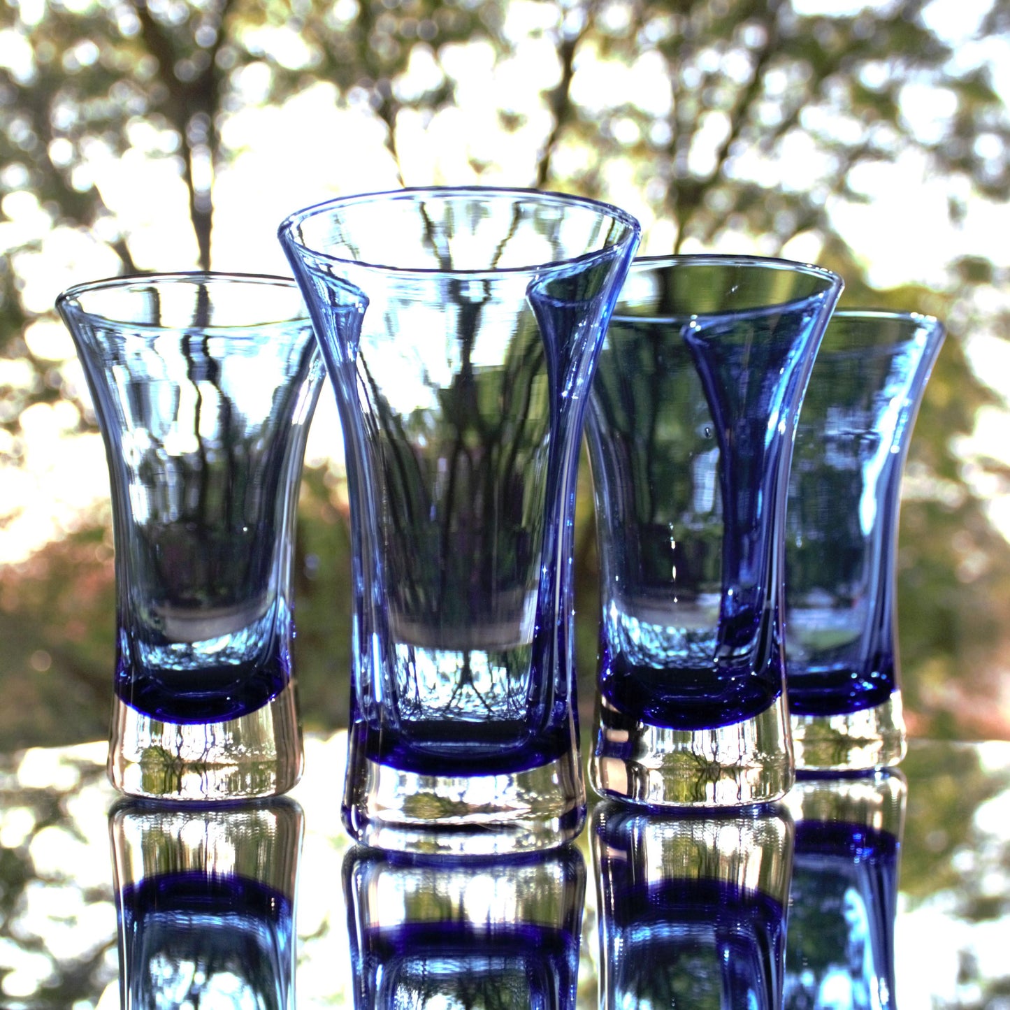 Cobalt Blue Cocktail Glasses, Set of 4: Elegant Blown Glassware