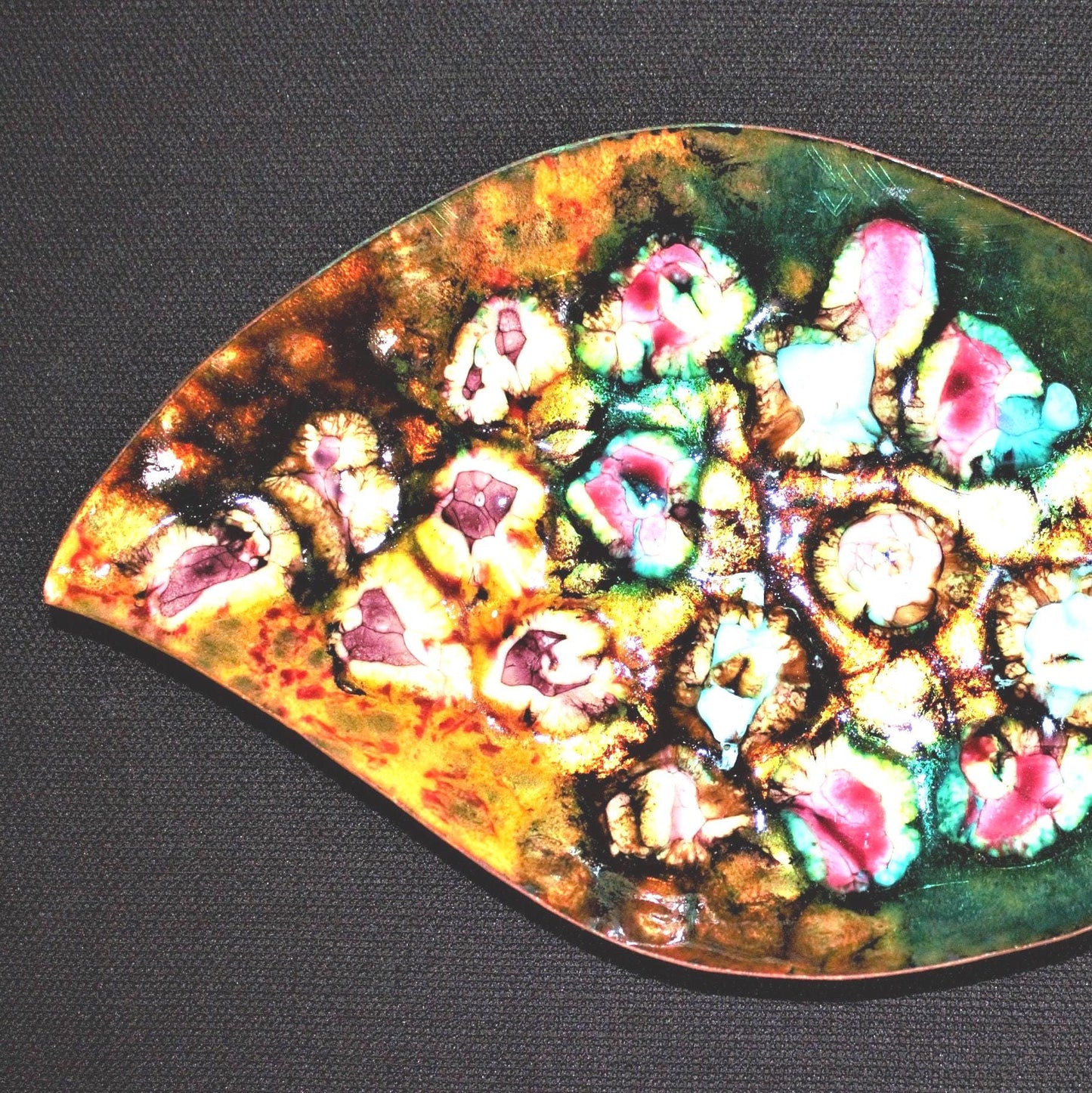 Esmaltes Garcia Trinket Dish: Mid-Century Modern Spanish Enamel on Copper