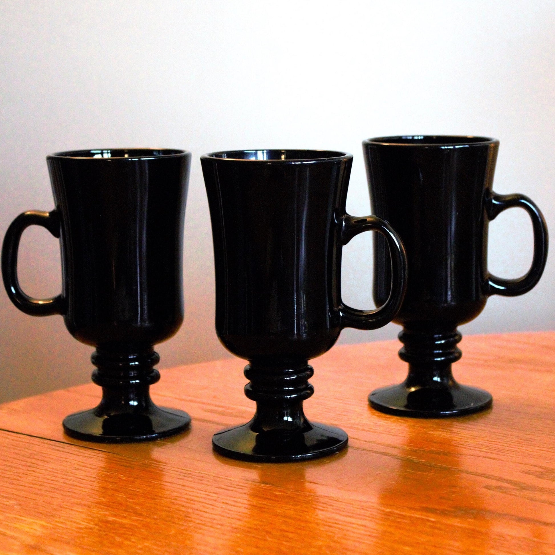 Matte Black Coffee Mug Set - 3pc Modern Black Decor