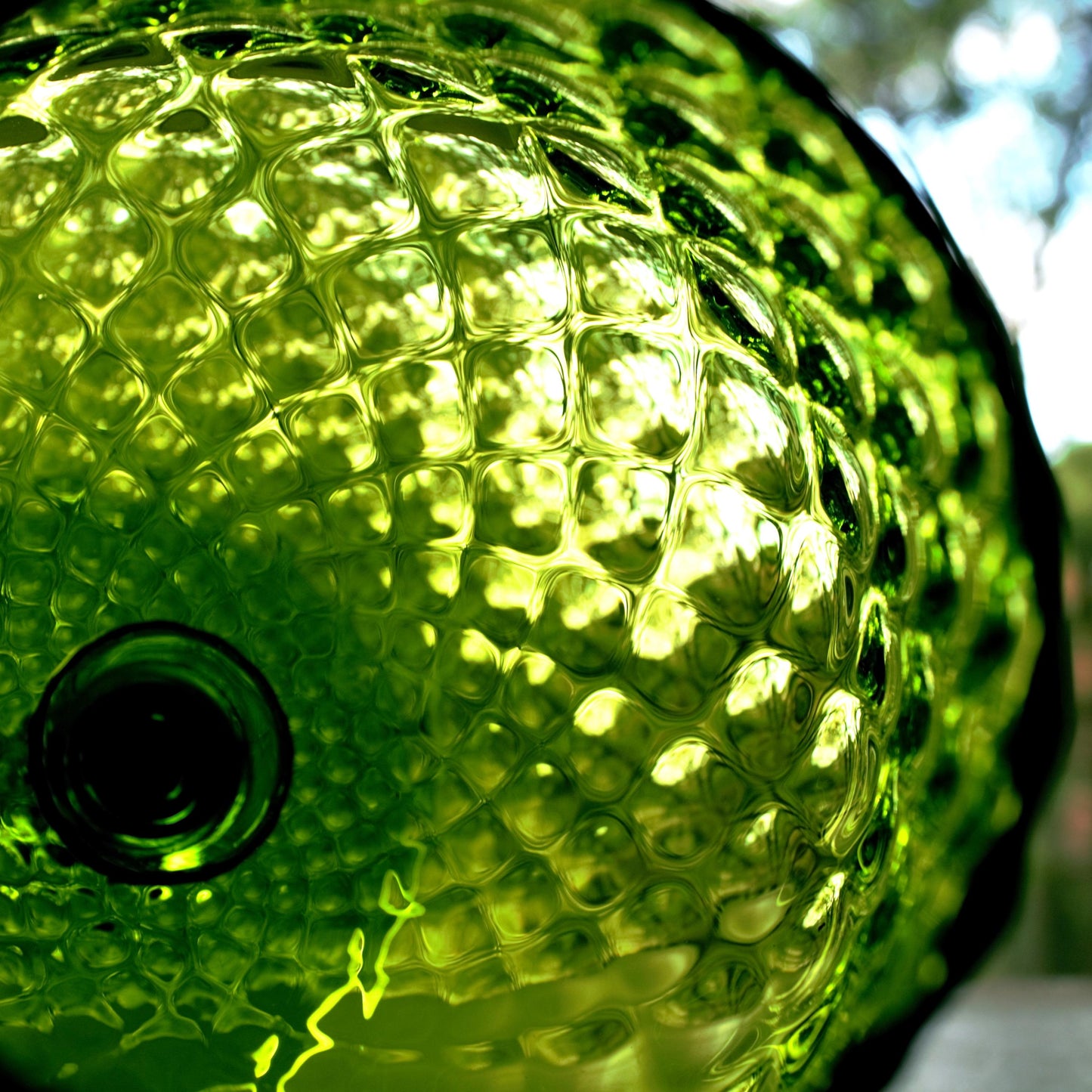 Green Empoli Glass Snifter: Vintage Italian Diamond Optic Decor, vintage vase