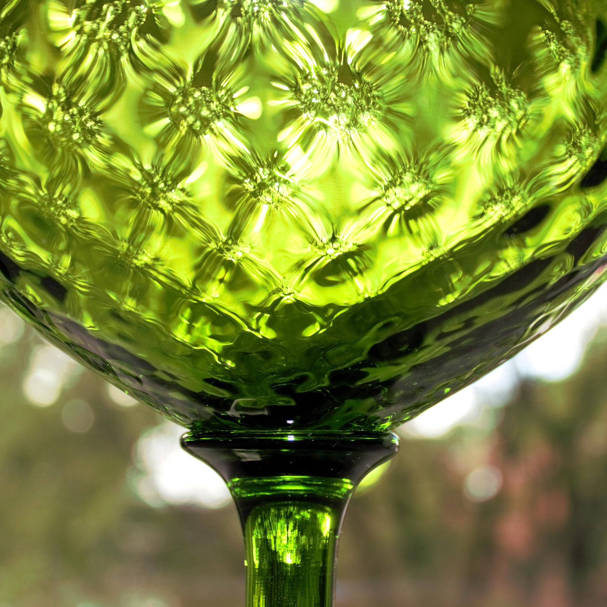 Green Empoli Glass Snifter: Vintage Italian Diamond Optic Decor, vintage vase