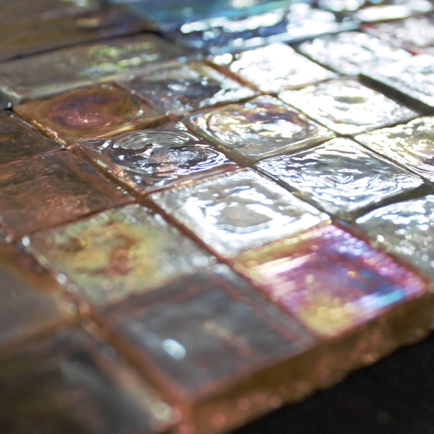 Iridescent Stained Glass Pieces, Craft Supplies, 35 Mixed Shapes