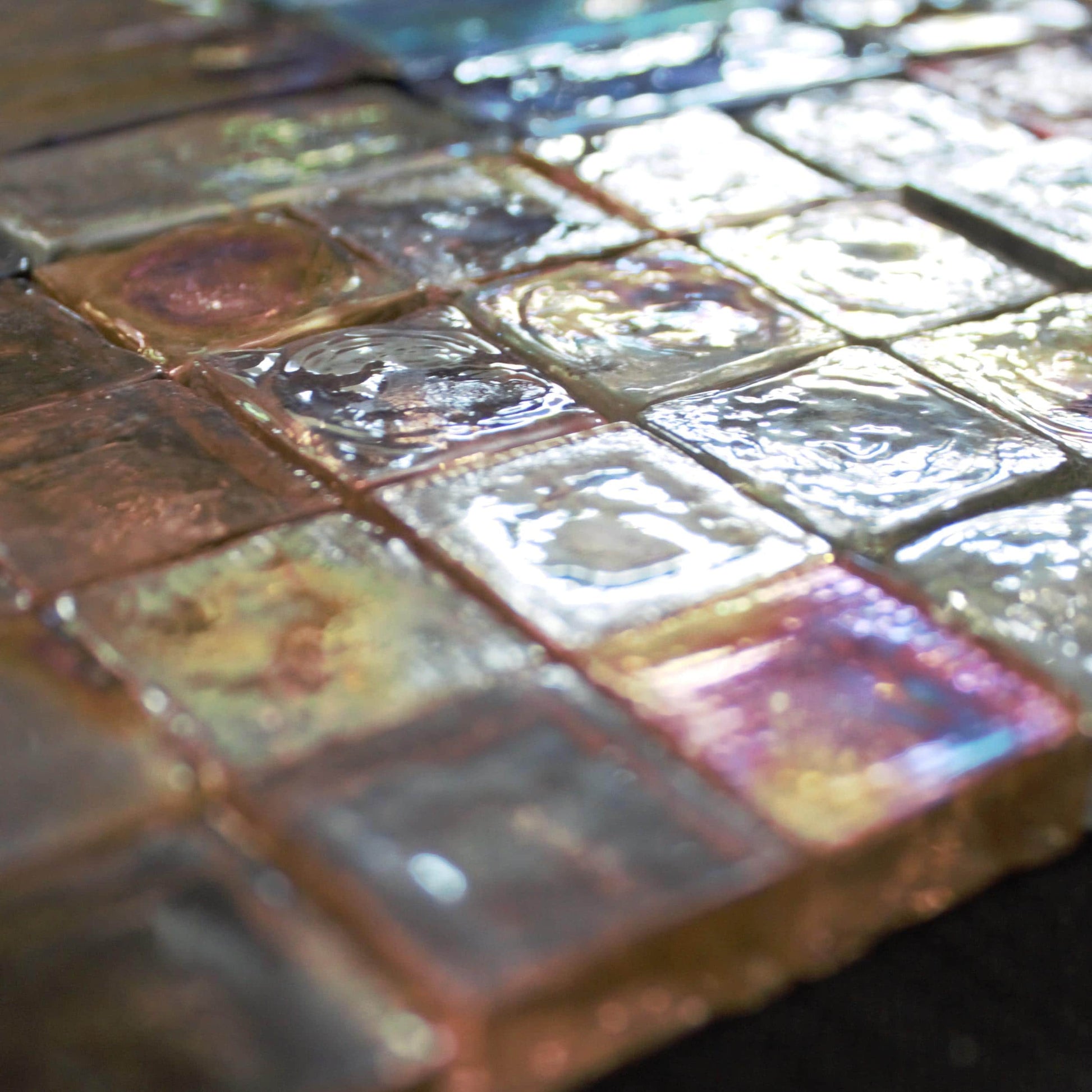 Iridescent Stained Glass Pieces, Craft Supplies, 35 Mixed Shapes