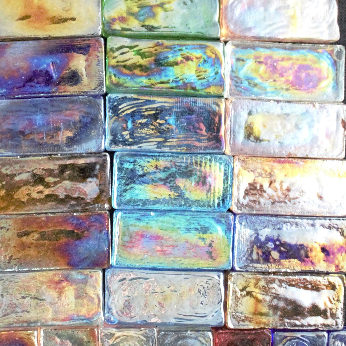 Iridescent Stained Glass Pieces, Craft Supplies, 35 Mixed Shapes