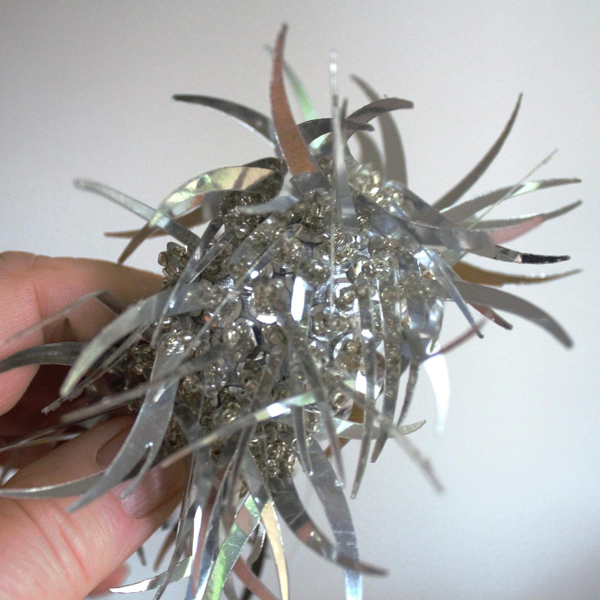 Vintage Silver Beaded Napkin Rings: Glittery Table Decor, Set of 4