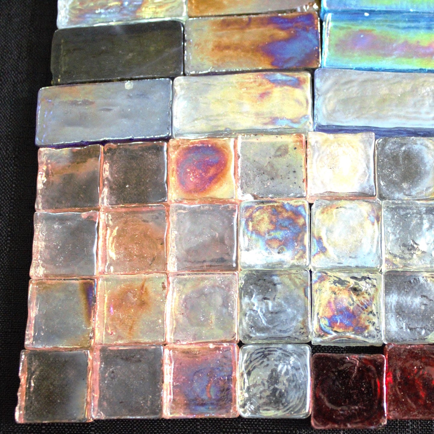Iridescent Stained Glass Pieces, Craft Supplies, 35 Mixed Shapes