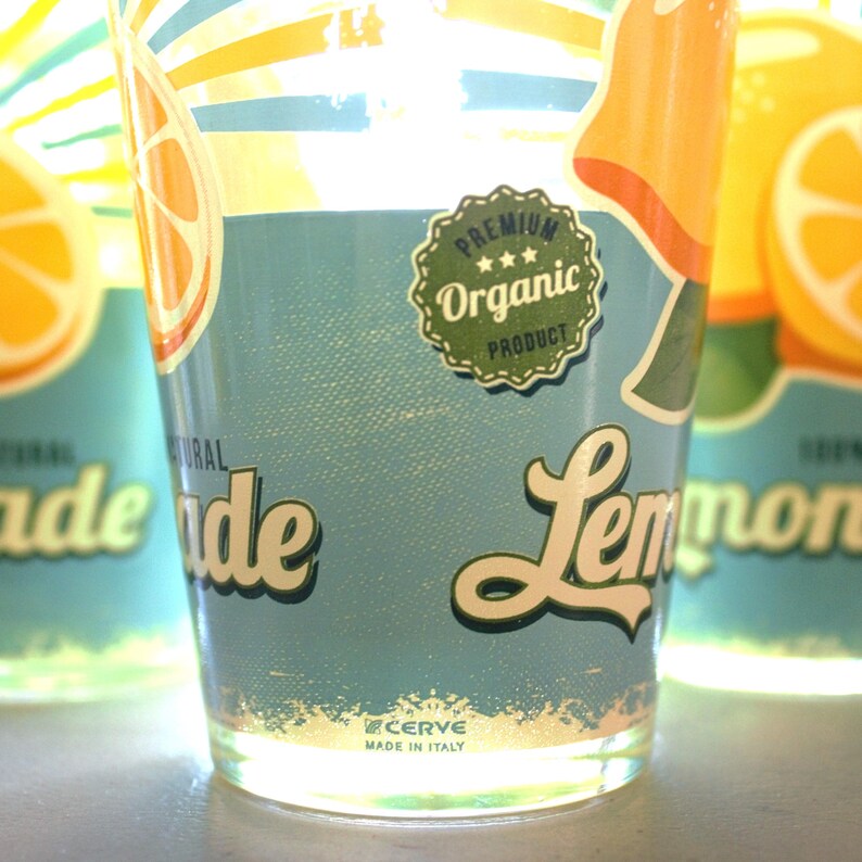 Vintage Lemonade Tumblers – Set of 5 Embossed Glasses | Rare 1990s Citrus Drinkware